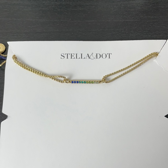Stella & Dot Rainbow Harmony Gold Tone Bracelet - Picture 7 of 8